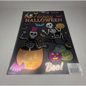 Halloween Window Clings Decals Pumpkin & Skeletos Bats Window Stickers New